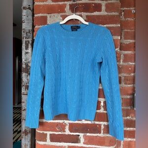 Ralph Lauren Cable Knit Crewneck Sweater - Robin’s Egg Blue